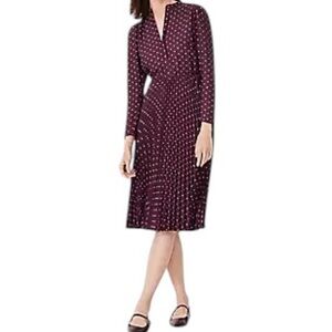 NEW Ann Taylor Geo Pleated Flare Dress Size 2 Feminine Traditional Polished NWT